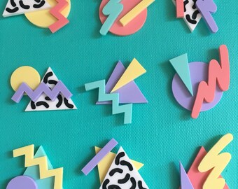 Laser Cut 80's 90's Inspired Geometric Pastel Brooches 80s 90s Acrylic Jewellery