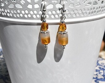 Caramel beaded earrings