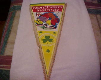 Northern Ireland vintage vinyl shamrock pennant