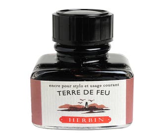 J. Herbin Terre De Feu "D" Brown Fountain Pen Ink - 1 oz Bottle