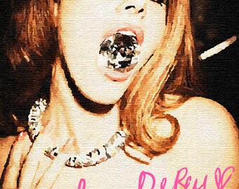 Lana Del Rey 'Diamond' Signature Graphic Art Print A4
