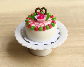 Miniature Christmas Cake,Miniature Cakes ,Dollhouse Bakery,Christmas Cakes,Christmas Accessories,Handmade Cakes,clay,handmade cake