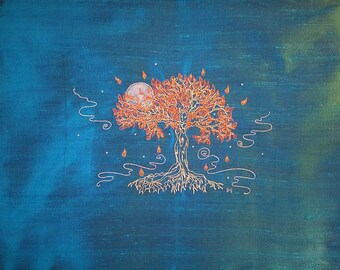 Custom Altar Cloth/ Tarot Spread Cloth, your idea illustrated in thread, custom size, color choices, dye, textile paints, rhinestones