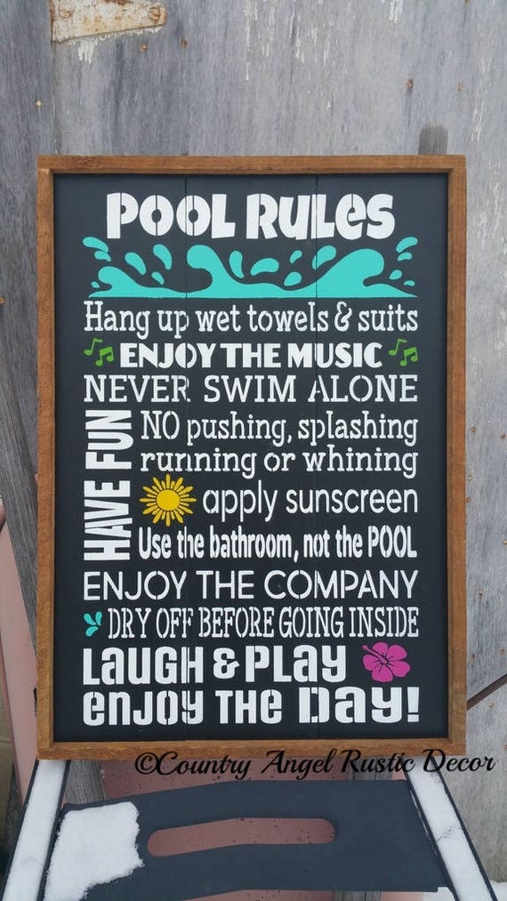 Pool Sign. Swimming Pool Sign. Custom Sign. Outdoor Sign Deck