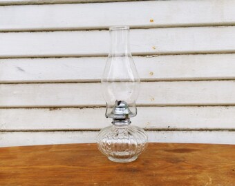 Small Kerosene Lamp Glass Lamp Glass Kerosene Lamp Vintage Lamp Vintage Glass Lamp