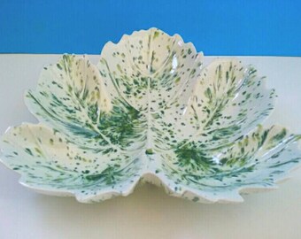 Vintage Ceramic Leaf Plate, Retro Leaf Plate, Vintage, Leaf Design, Retro Home Decor, Vintage Leaf.