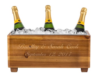 Personalized Wedding Wooden Wine Trough-Rustic Wine Trough-Engraved Wine Trough