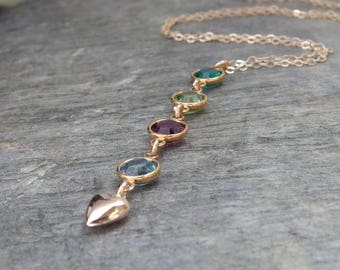 Mothers birthstone necklace Mothers day Grandma necklace Family necklace Personalized birthstone necklace gift for grandma gift for mom