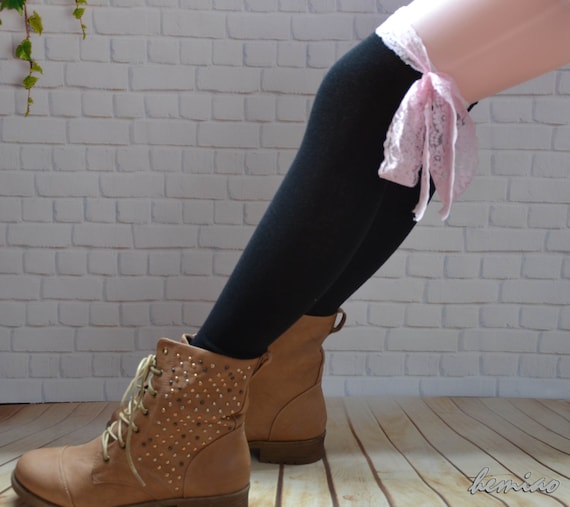 pink knee high sock boots
