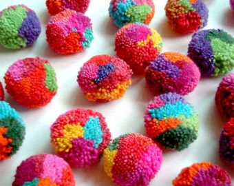 1" Cotton POM POMS, Multi Colored Fluffy Pompoms, Handmade Craft Supplies,Pom Pom Ball, Round Wool Pom Pom, Party Decor Art Supplies 50+