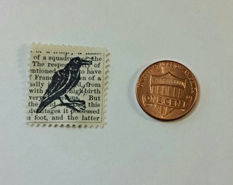 Raven Relief-Printed Artistamp/faux postage stamp