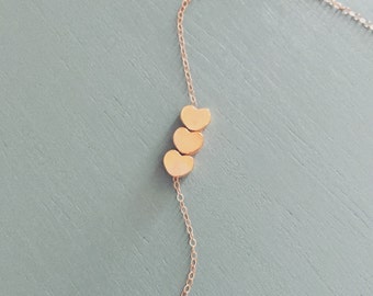 trio sideways heart necklace