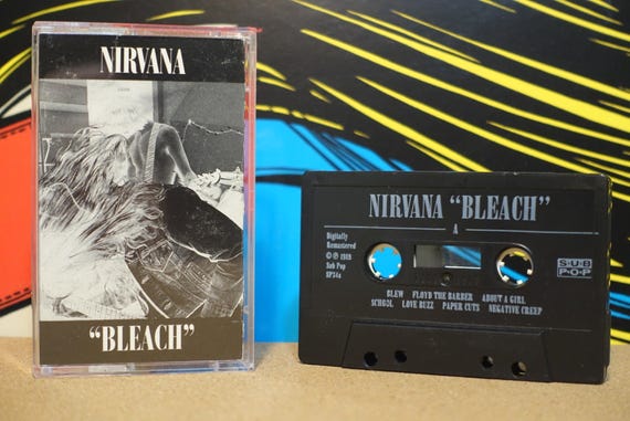 Bleach by Nirvana Vintage Cassette Tape