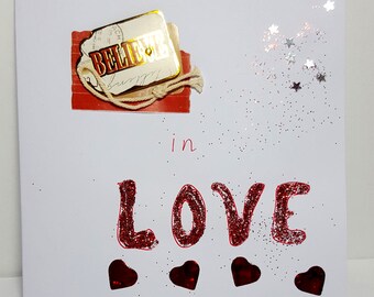 Love card, carte de voeux, hand made card, friendship card, carte d'amitié, greeting card