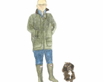Custom made portrait of you and your dog.