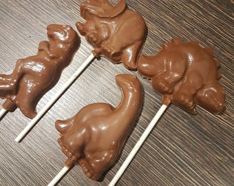 Chocolate Dinosaur Lollipops