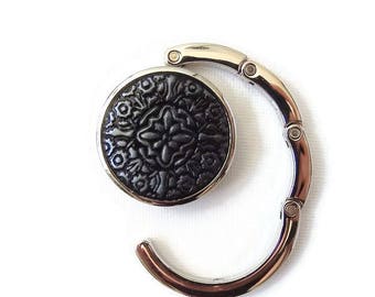 Antique Silver Purse Hook , Folding Handbag Holder, Purse Accessory and Organizer, Purse Hanger