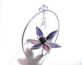 Elated - Stained Glass Lotus Spinner - Mini Purple Flower Home Garden Decor Nature Yard Art Suncatcher Ornament Crystal (READY TO SHIP)