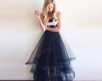 Tulle maxi skirt horsehair
