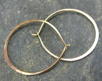 Gold Hoop Earrings. Small Gold Hoops. Hammered Hoop Earring. Simple Gold Jewelry. Boho Hoop Earring.