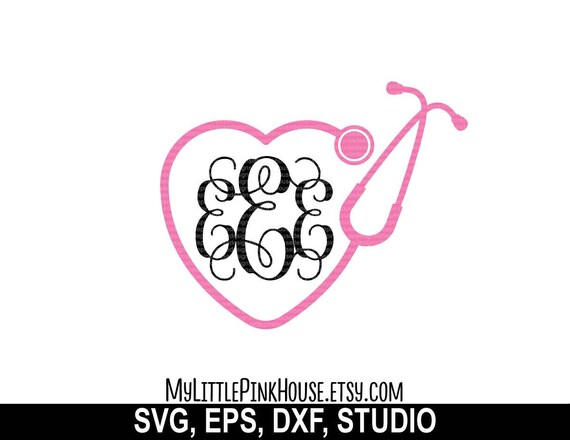 Download Heart Stethoscope SVG stethoscope svg Stethoscope Monogram