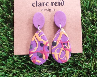 Handmade Statement Polymer Clay Earrings