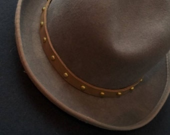 Brown Leather Hatband
