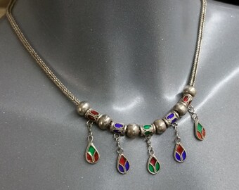 Chain Silver 925 glass inlay snake chain SK993