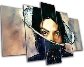 Michael Jackson Music Icon Art Canvas Print - Abstract Art - MULTI PANEL - Wall Art - Framed Print - Ready To Hang
