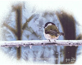 Chickadee in Snow art print