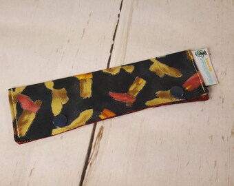 Cowboy Boots on Black Short Needle Cozy DPN Holder - project holder 7"x2"- (Hold up to 6" Needles) NCS0021