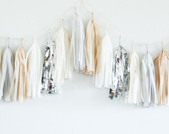 SHIMMERY SAND tassel garland party decoration