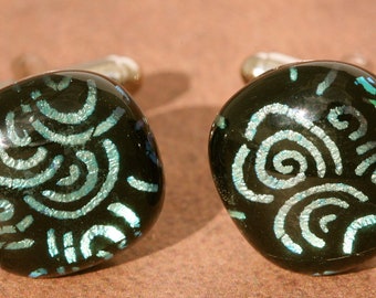 Fused Glass Cuff Links No. 704