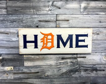 Old English D Detroit Tigers HOME plaque, sign