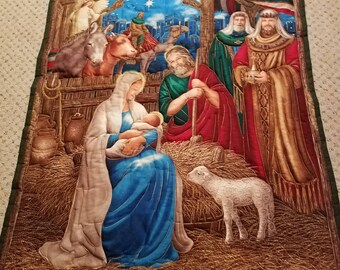 Nativity Wall Hanging, Religious, Christmas, Throw, Seasonal, Wall Hanging, Handmadem