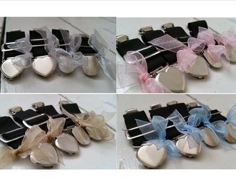 THIGH HIGH sock GARTERS - crocodile clips - onto shorts or knickers - pretty little bows - black garters - Gothic - sock suspenders