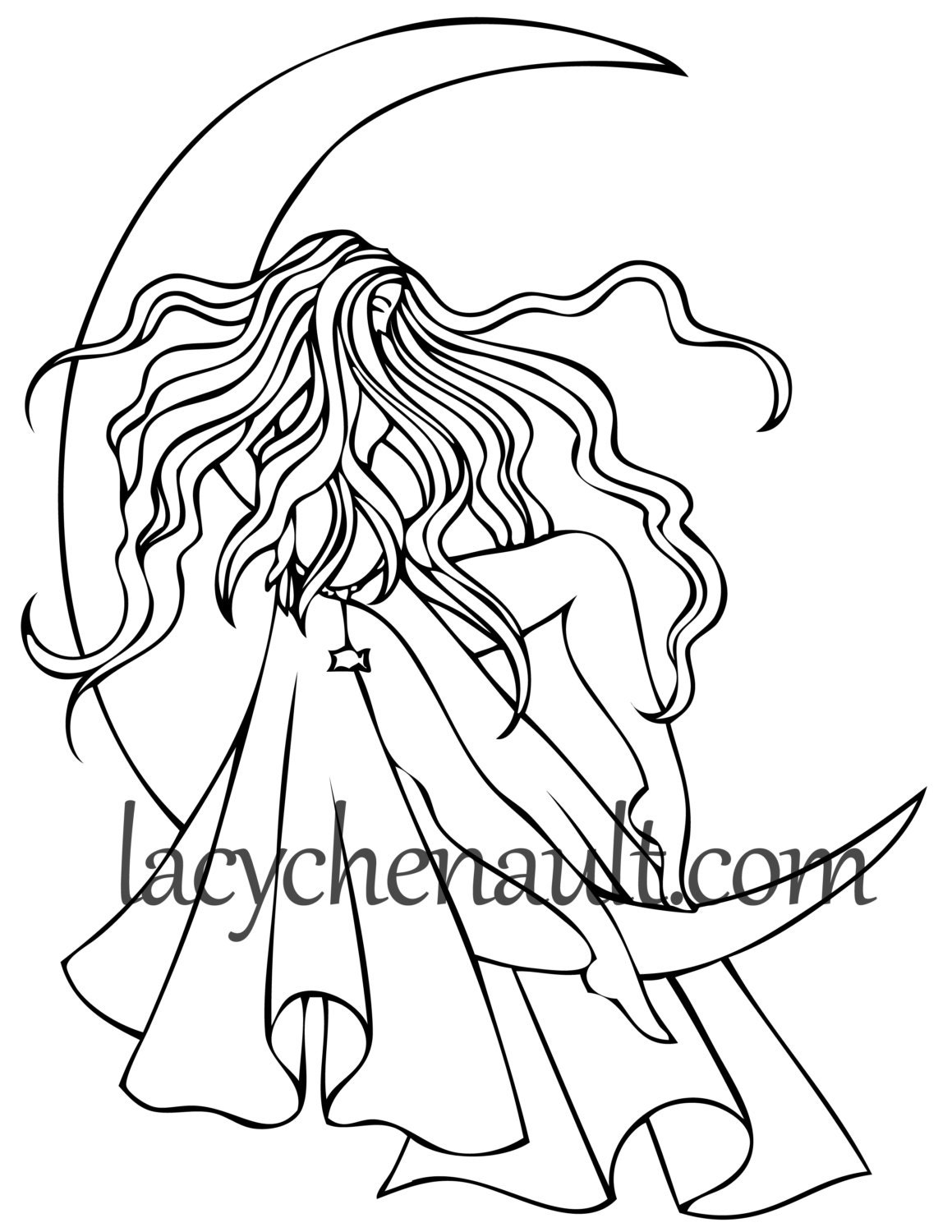 Download Triple Moon Goddess Coloring pages pagan art adult coloring