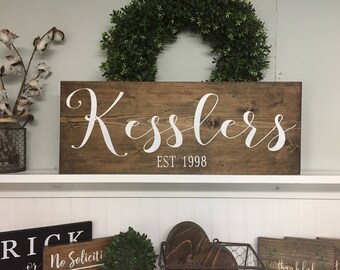 Last name sign, Last name wood sign, Last name established sign, Last name wall art, Last name sign wood, Established sign