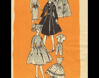 BARBIE Vintage 11 1/2" Fashion Doll Dress Frock Fabric Sewing Pattern MAIL ORDER # 9475 Betty Tina Bild Lilli Peggy Ann Tammy Uneeda Popi