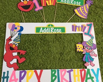 Abby Cadabby and elmo photo frame prop - sesame street photo frame prop -