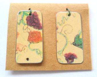 Upcycled Decorative Floral Tin Earring Findings
