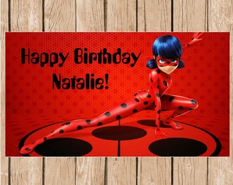 Miraculous Ladybug Vinyl Birthday Banner