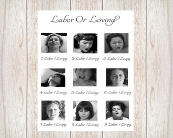 Baby Shower Game,Labor Or Porn,Labor,Porn Or Labor,labour baby game,birth or porn,birth game,funny adult game,pain or pleasure,005