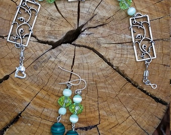 Boho chic bracelet and earring set!