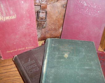 Collection of 4 Church Songs Music Books Singing Hymns Christian Sunday Hymnal Hardcover Vintage