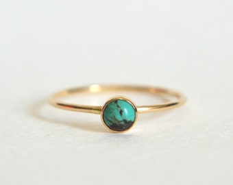 Gold Turquoise Ring, Turquoise Ring Gold, Gold Filled Turquoise Ring, Stackable Ring, Stacking Ring, 14k Gold Ring, Dainty Ring