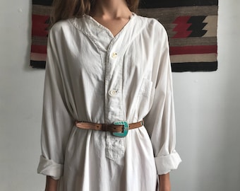 Antique 1910s White Cotton Sleepshirt/Dress