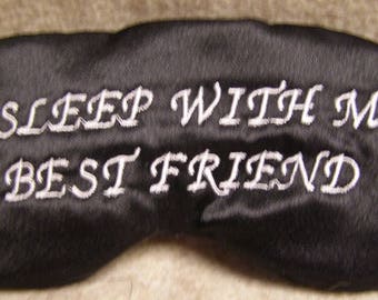 Embroidered Eye Mask for Sleeping, Cute Sleep Mask for Kids or Adults, Sleep Blindfold, Slumber Mask, Satin, Friend, Handmade