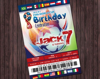 Soccer FIFA World Cup #2 Printable Birthday Party invitation - custom diy printable