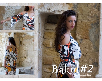 Long dress/viscose/floral Elegant dress/golden applications